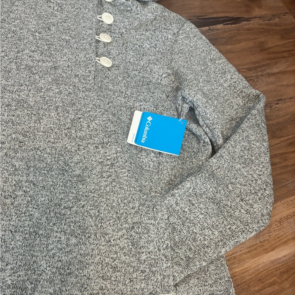 Columbia Women L  Gray Hooded Sweater Darling Days Pullover Sweatshirt Top NWT - Picture 2 of 5